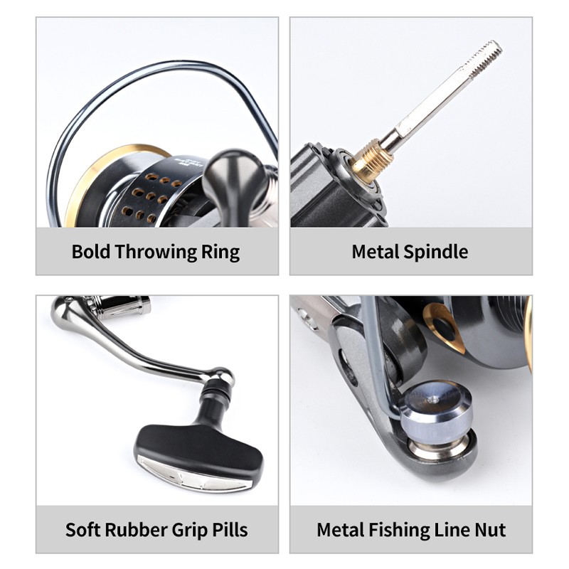 5.2:1 Spinning Wheel Metal Sea Fishing Long Casting Reel 3+1BB Brake Force 15KG