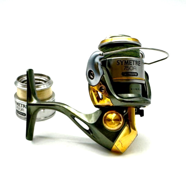 Shimano Symetre 750FI Fishing Reel Used Good Condition with Spare Spool