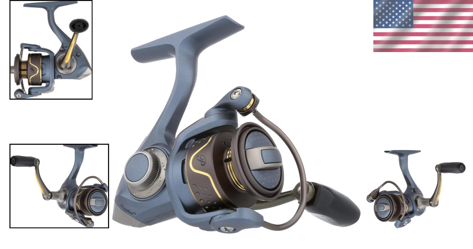 President Spinning Fishing Reel – Ambidextrous, Fast 20.2” Line Retrieve