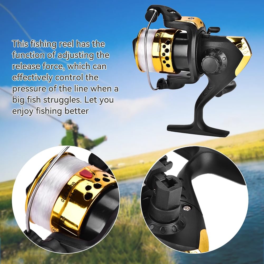 Baitcast Reel, High Quality Freewheel Spinning Reel with Line Pressure Regulator and Flap…