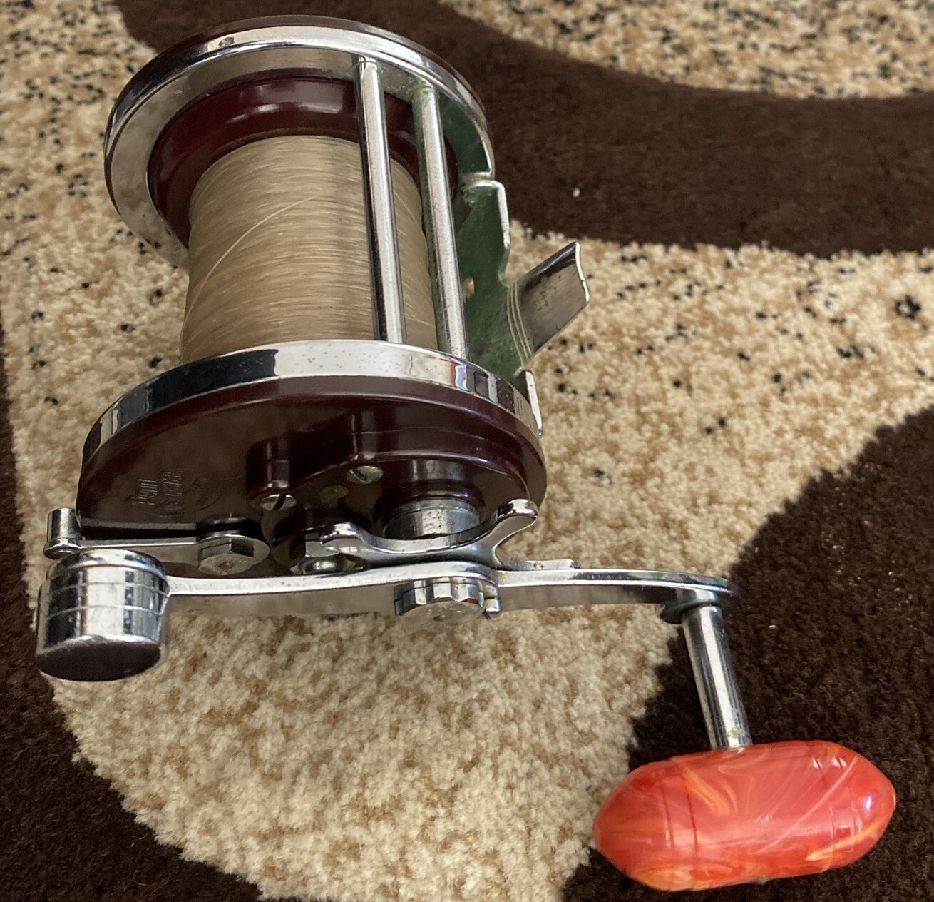 Beautiful Penn Jigmaster No. 500 Fishing Reel With Rare Orange Handle