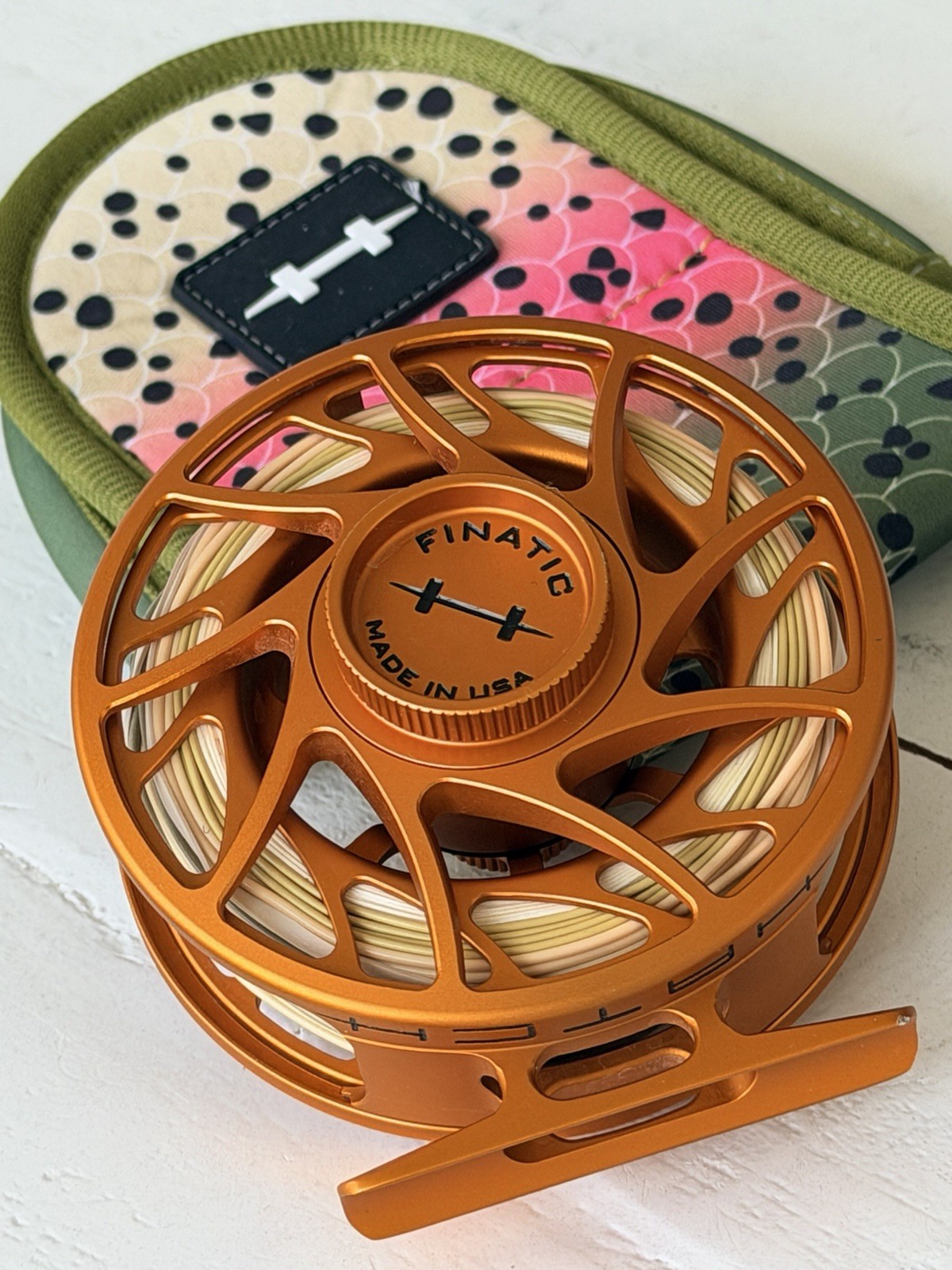 **BEAUTIFUL** 🔥~HATCH~ FINATIC 4+ BURNT ORANGE Fly Reel 🔥~LEGENDARY~🔥