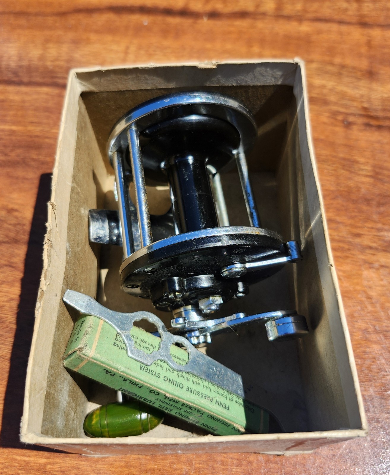 Vintage PENN USA No. 160 „Light Surfer“ Black Star Drag w Box Lighthouse Model