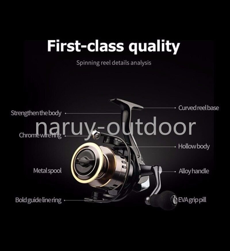 Fishing Reel HE500-7000 Max Drag 10kg Metal Spool Grip Spinning Reel