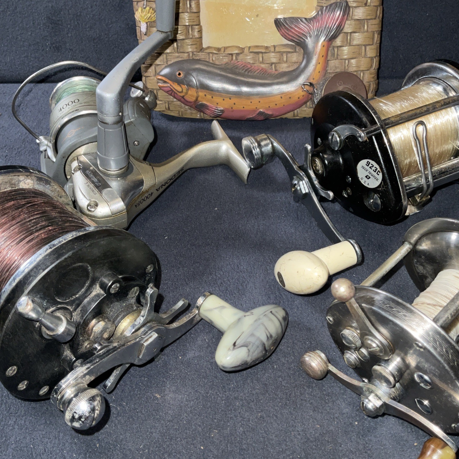 Vintage Fishing Reels And Picture Frame – Gift For Dad, Boyfriend, Husband