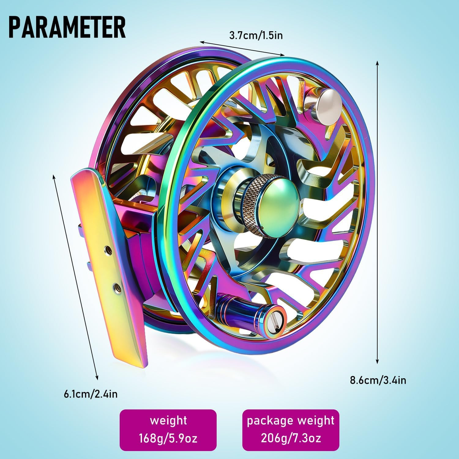 Fly Fishing Reel, Size 5/6,7/8 Cnc-Machined Aluminum Alloy Fly Reel,Powerful Lig