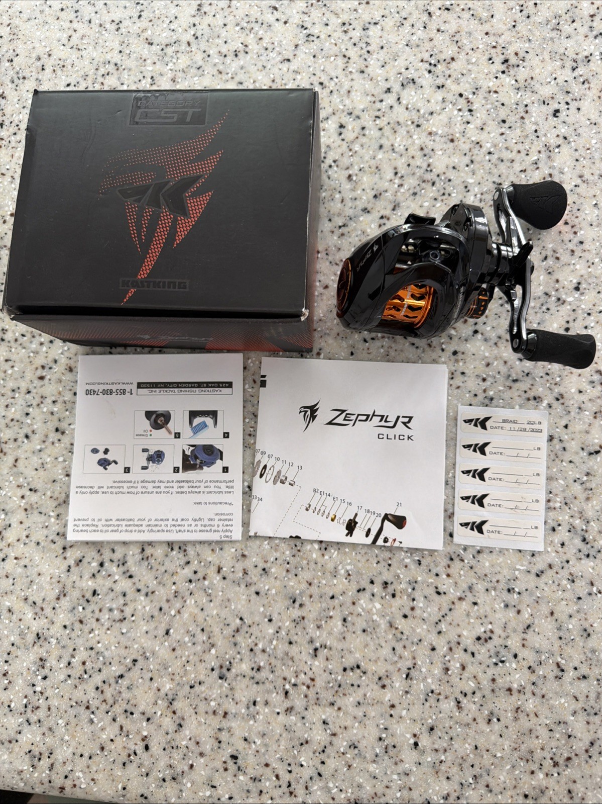 KastKing Zephyr Baitcasting Reel 7.2:1 Shallow Aluminum Spool Right Hand