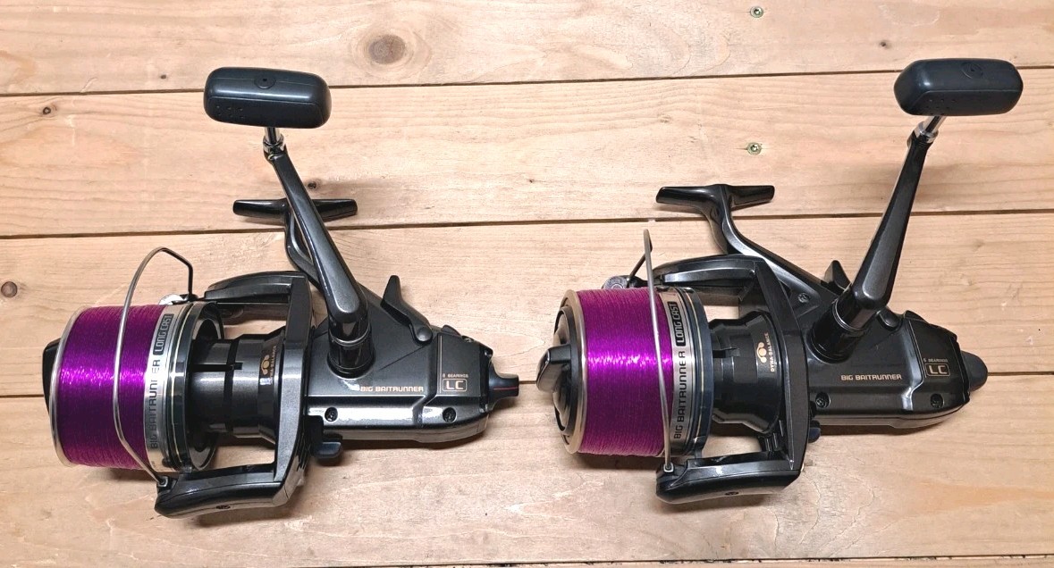 2 × Shimano Big Baitrunner LC Longcast Long Cast Freewheel Reels Reels Carp Excellent!