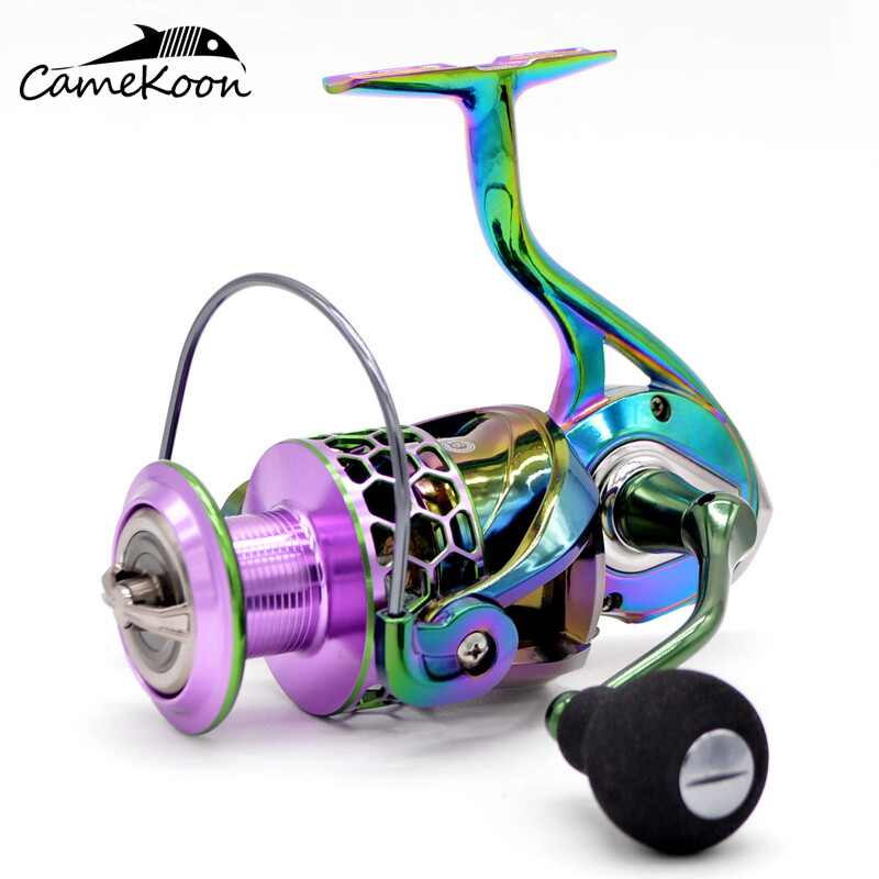 CAMEKOON Colorful 5.2:1 Gear Ratio Spinning Reel Aluminum Body Saltwater Fishing