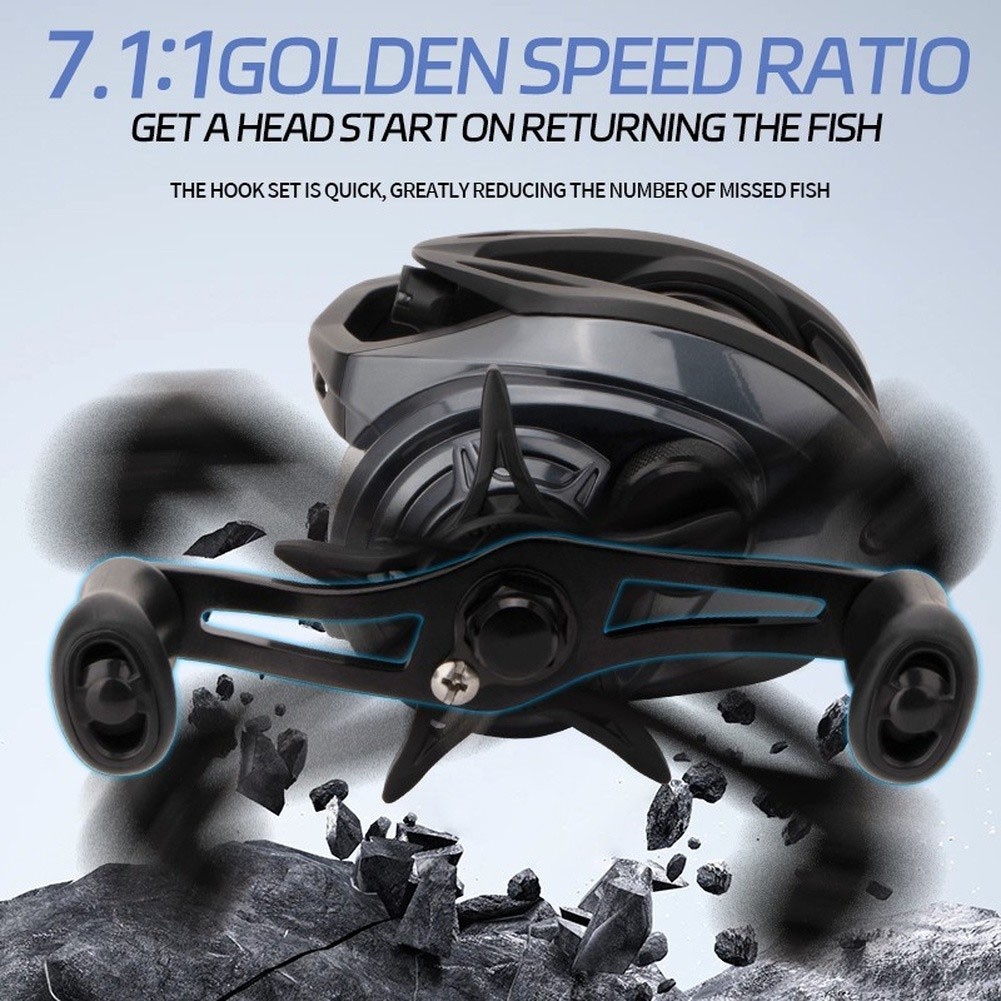 DC Electronic Brake Baitcaster 7.1:1 Gear Ratio 6kg Drag Aluminum Spool