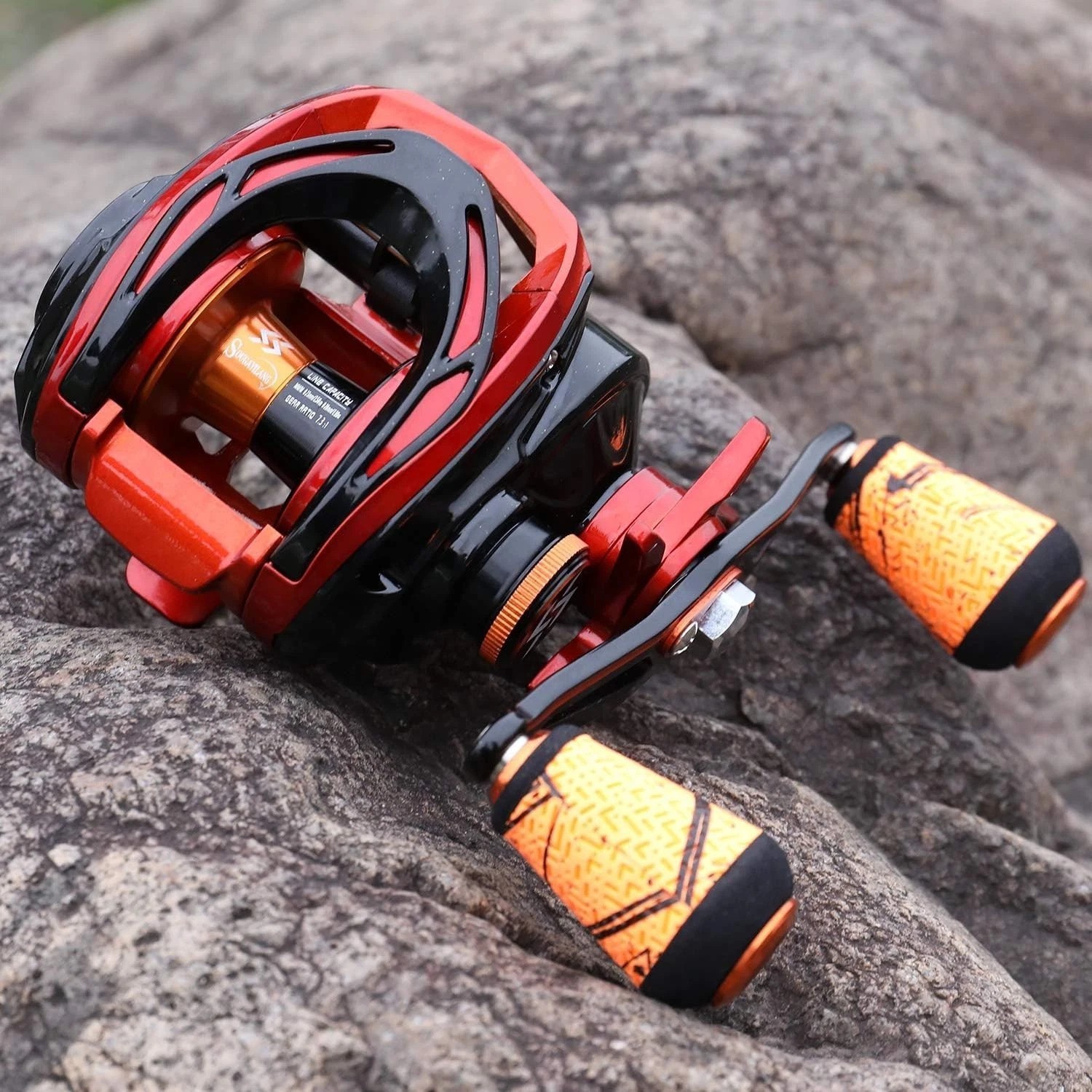 Orange Baitcasting Reel – Lightweight, Anti-Reverse, 9+1 BB for Smooth Casting