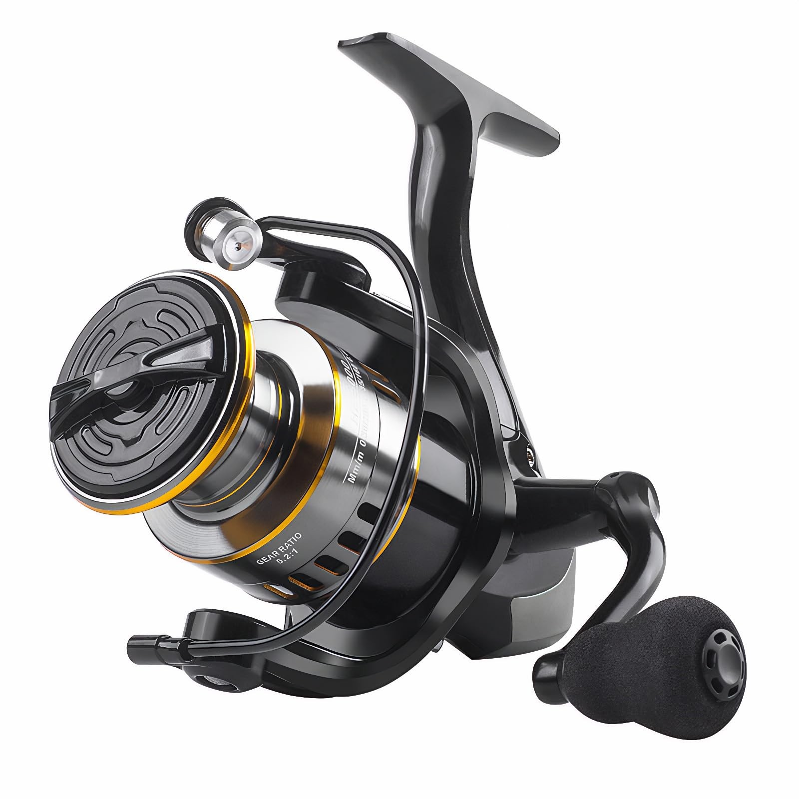 Yatrouys Spinning Fishing Reel 22 LBs Max Drag with 5.2:1 Size 3000, Black