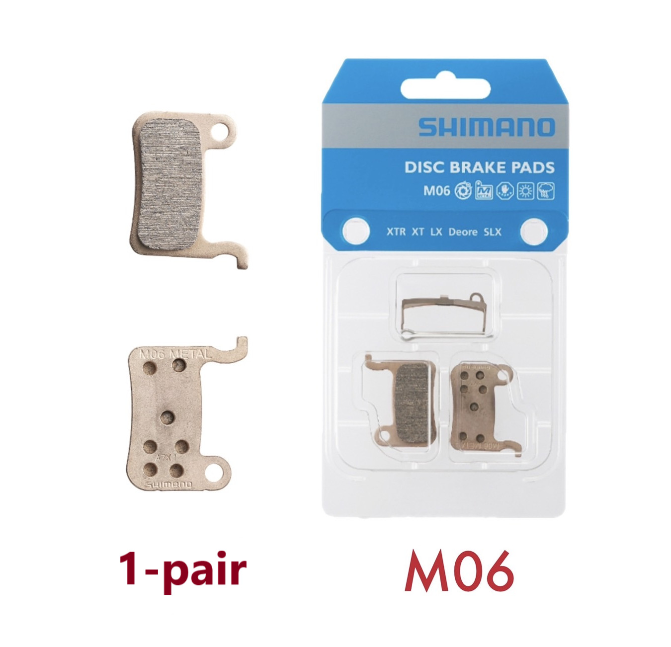 SHIMANO XTR DISC BRAKE PAD METAL M06 1-PAIR,fits BR-M975/M775/M601/M535/R505…