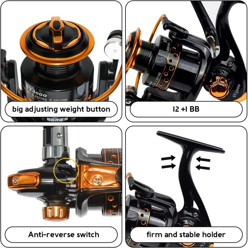 Smooth Spinning Fishing Reel 13lb Drag Anti Reverse Lightweight 5.1 Gear Ratio