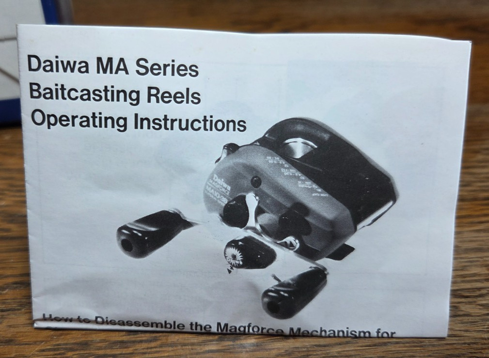 Vintage Daiwa MA 15G Baitcasting Fishing Reel Box & Papers