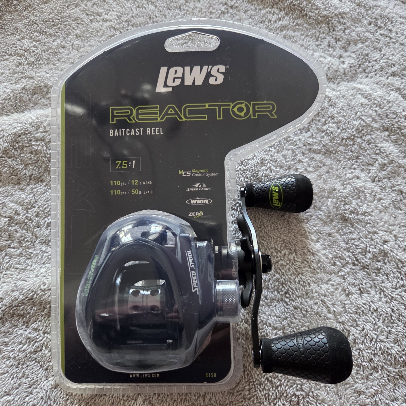 Lew’s R1SH Reactor Speed Spool Baitcast Reel 7.5:1 GR Right Hand