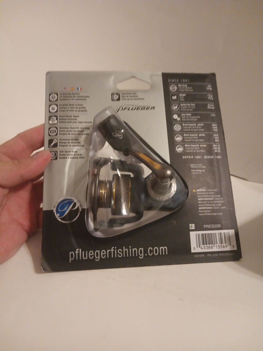 Graphite & Aluminum President Fishing Reel – Ambidextrous & Corrosion-Resistant