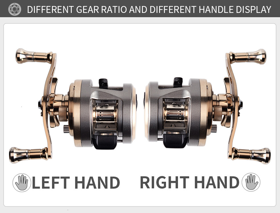 100 150 200 300 Size Round Baitcasting Fishing Reel 9+1 Bearings Right/Left Hand