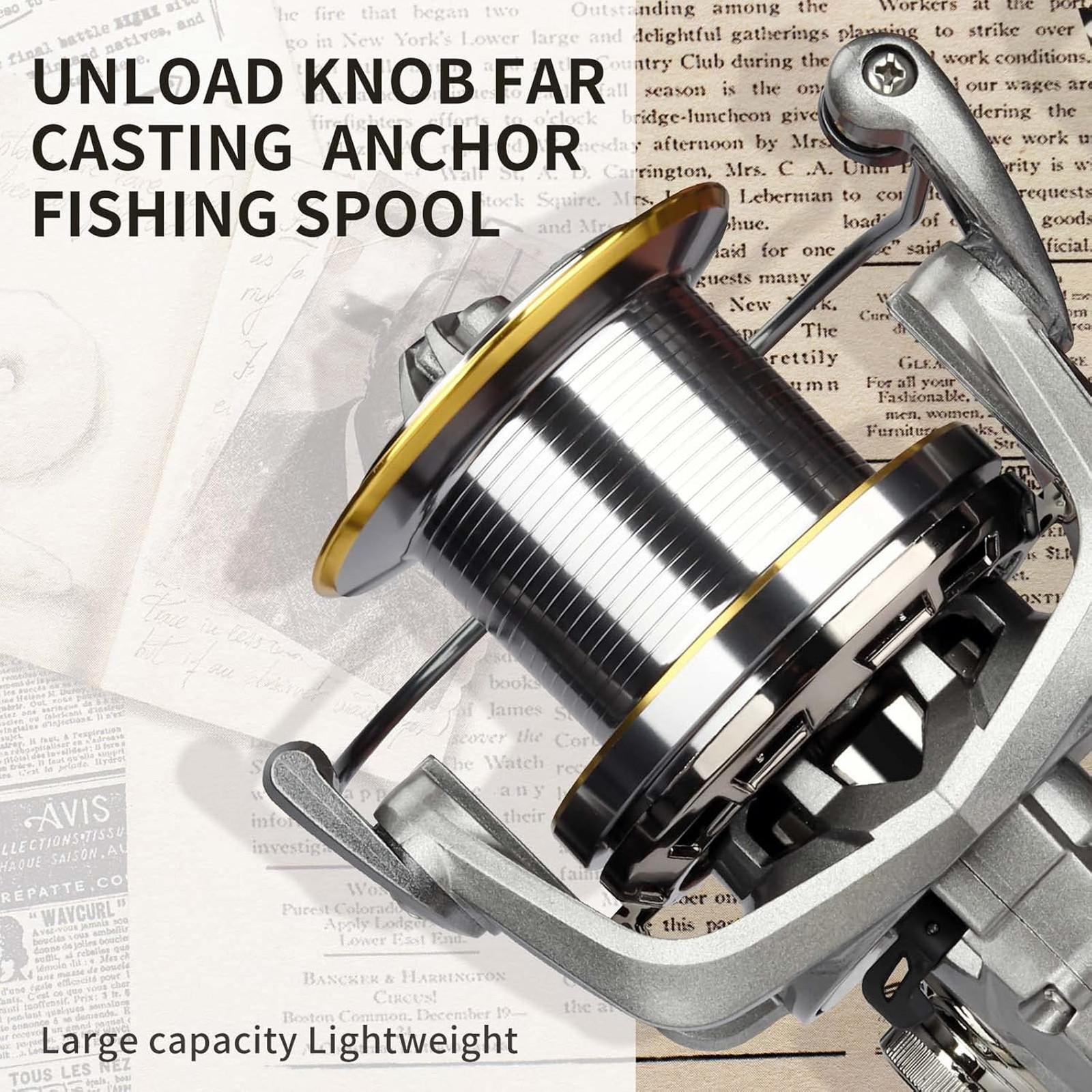 Spinning Reel 8000 9000 10000 12000 14000, Metal Surf Fishing Reels, 4.8:1 Gear