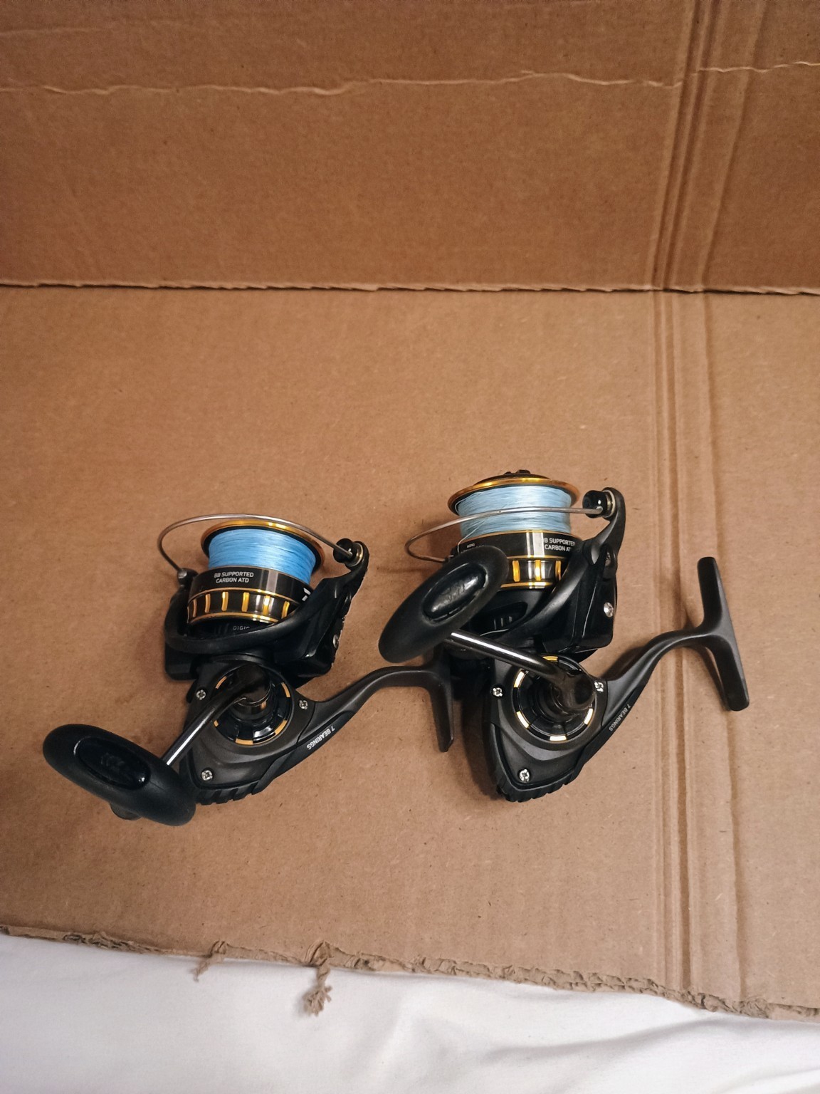 Lot of 2 Daiwa BG3000 Spinning Fishing Reels Tested Working Paint Wear