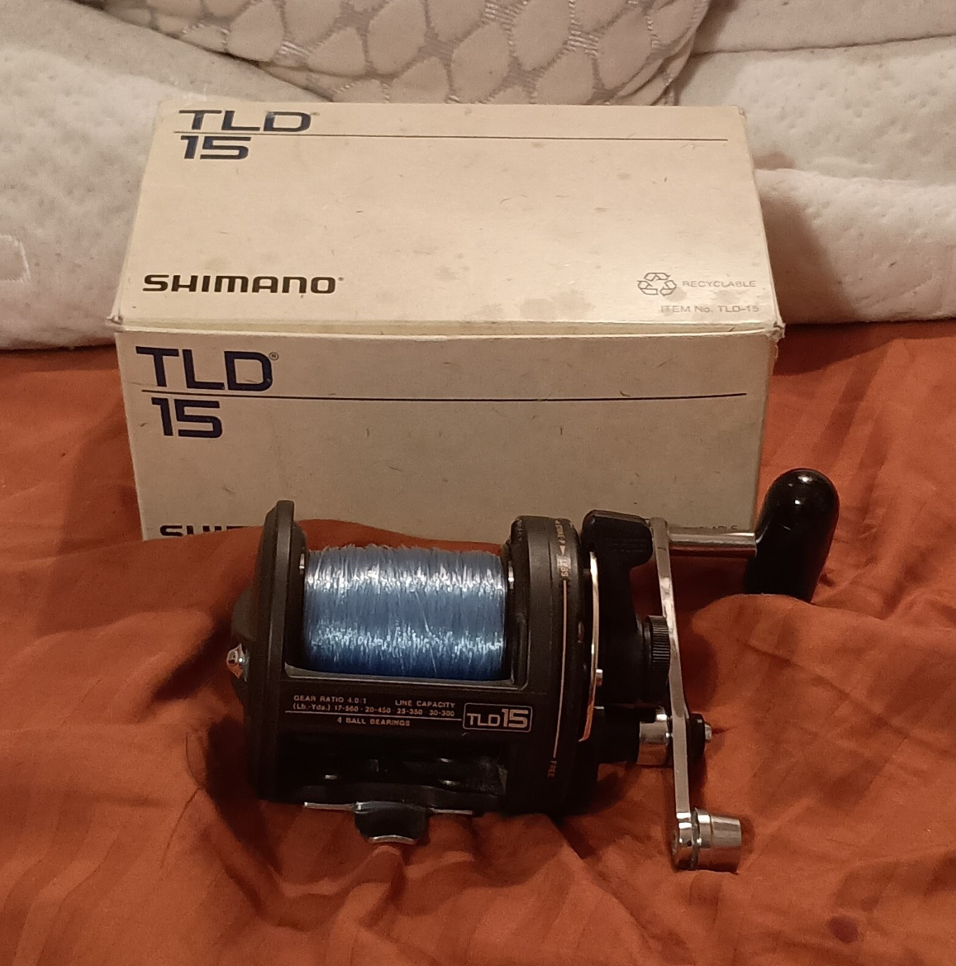 Shimano TLD 15 Lever Drag Trolling Reel Right Hand 4.0:1 4BB Pre-Spooled w/ Box