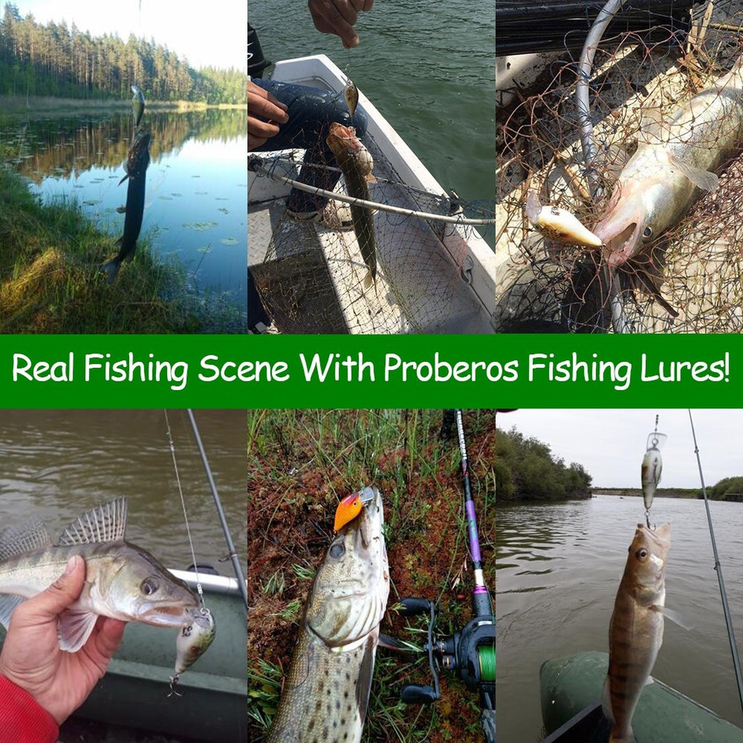 PROBEROS Crankbaits Set Fishing Lure Hard Baits Swimbaits Boat Ocean Topwater…