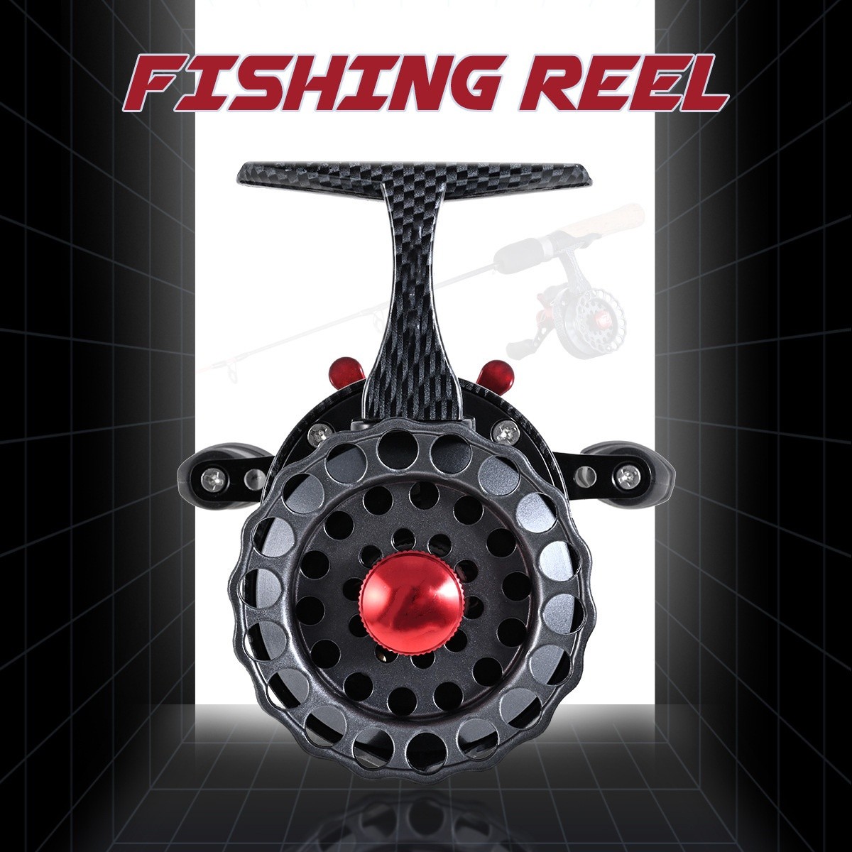 3.5:1 Gear Ratio 4+1BB Ice Fishing Reel Metal Inline Fishing Reel 8LB MAX Drag