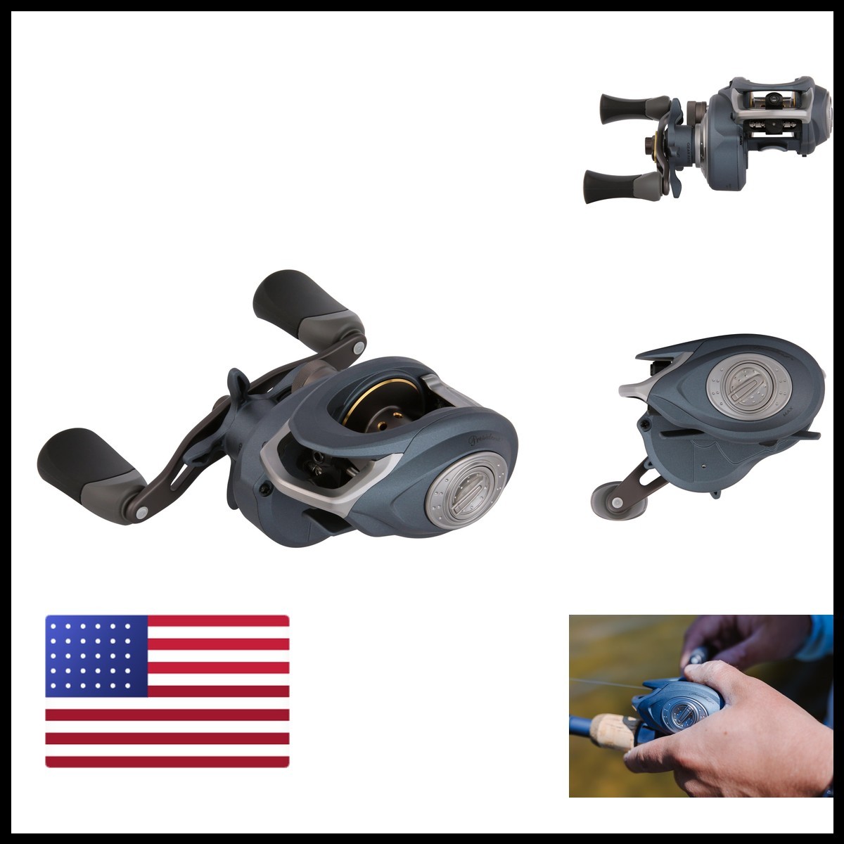 Pflueger President Baitcast Profile Reel Freshwater Fishing Reel Right Handle