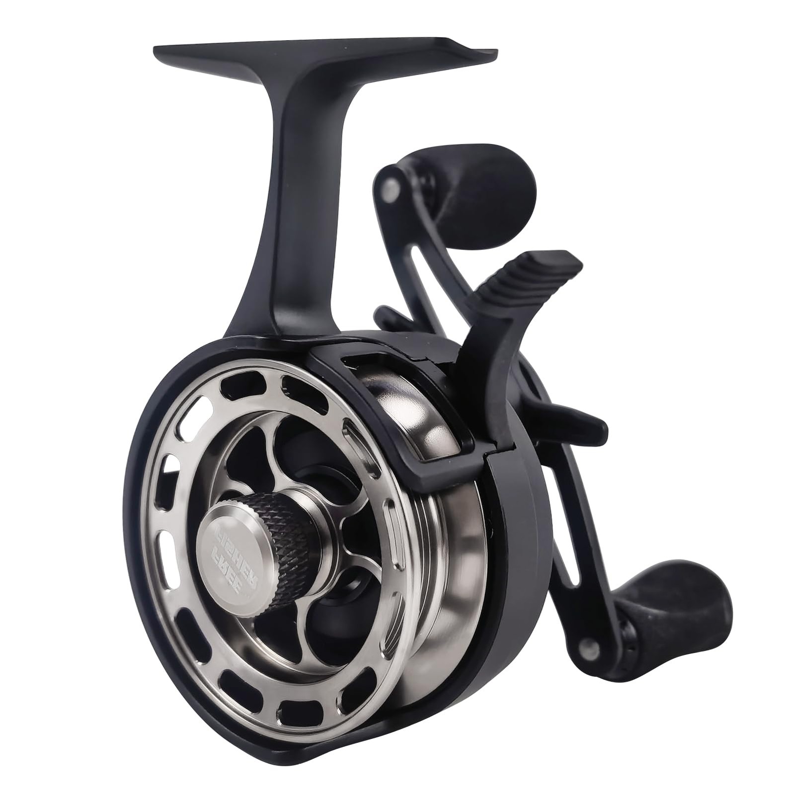 Inline Ice Fishing Reel CNCMachined Aluminum 3.21 Gear Ratio 3+1 Bearings