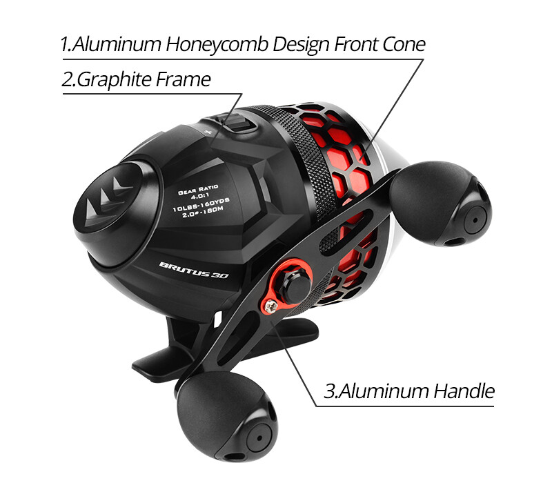 KastKing Brutus High Speed Spincast Fishing Reel Spooled 10 LB Monofilament Line