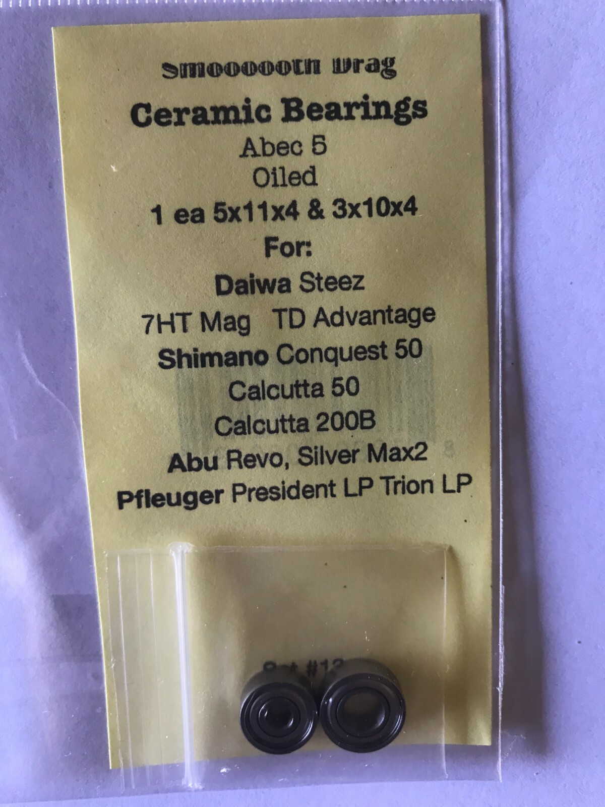 PFLUEGER PRESIDENT LP & TRION LP Ceramic/Hybrid Ball Bearings By SMOOTH DRAG