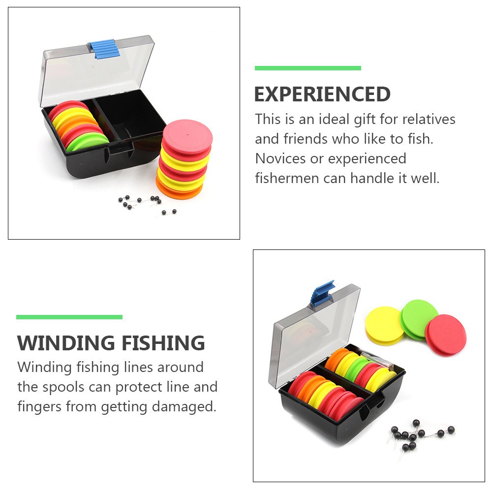 10Pcs Assorted Color Durable Fishing Line Reel Organizers with Plastic Build
