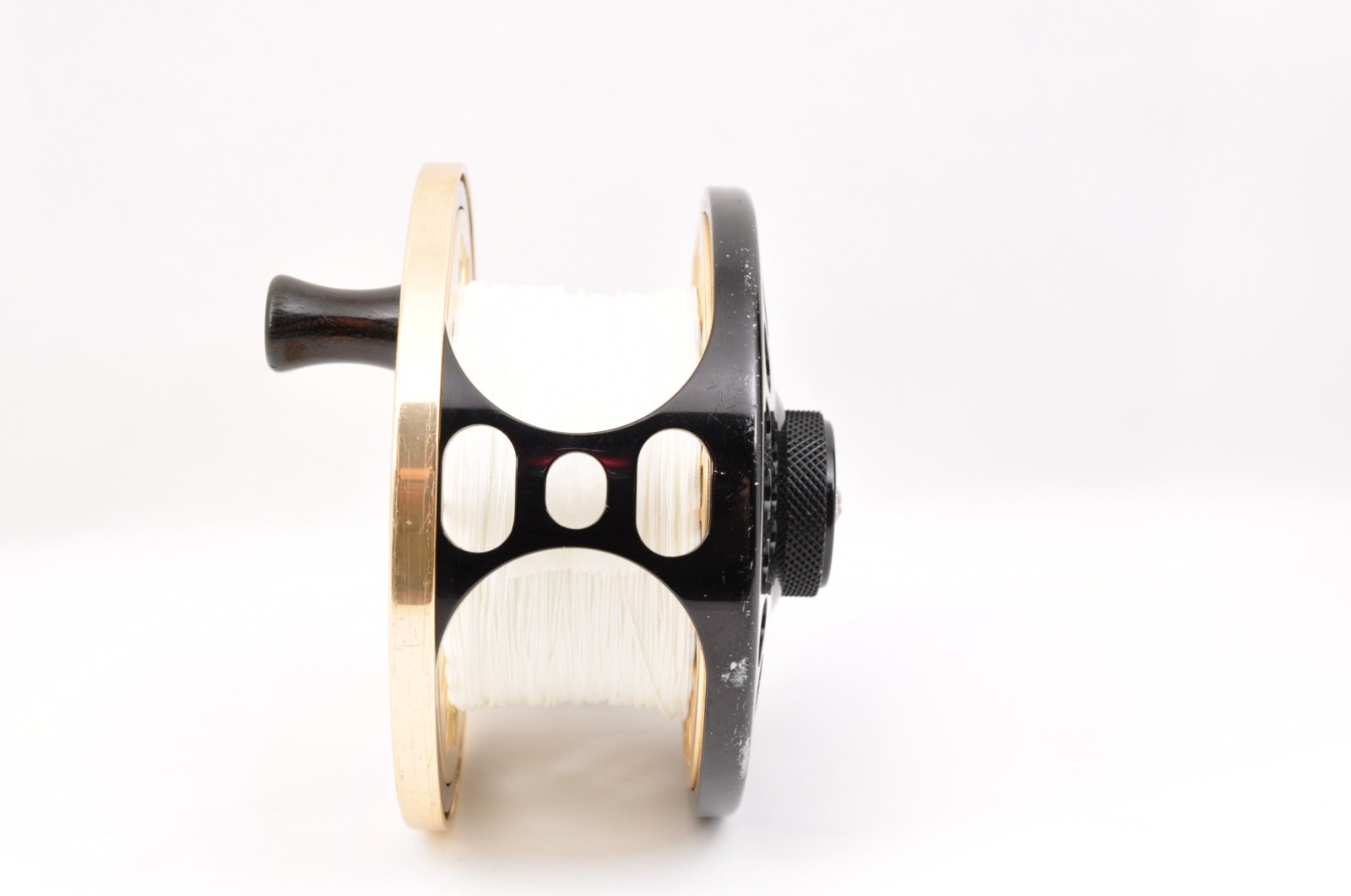 Abel Super 10 Black Gold #9/11 Wood Knob Made in USA RH Used Fly Reels Fishing