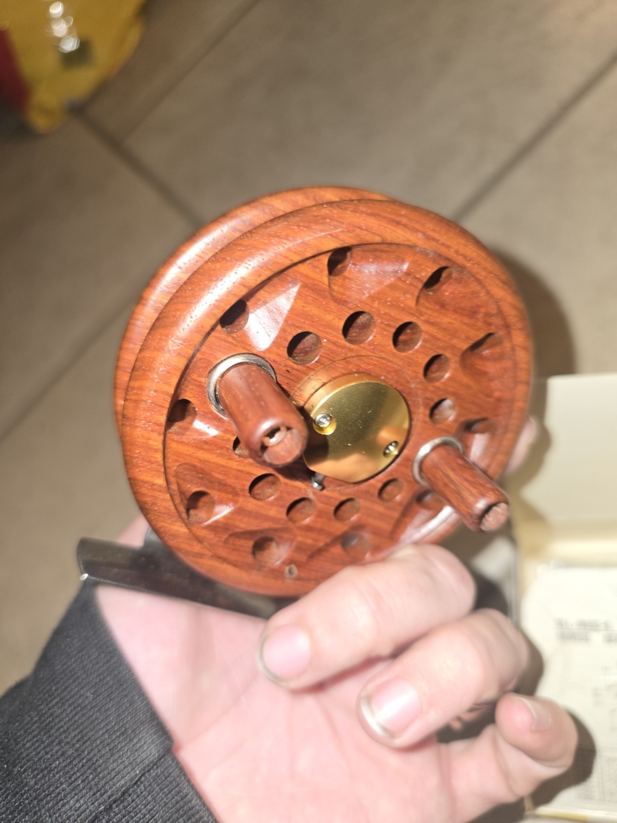 Rare Vintage Otoshigoma II Karin Wood Wooden Surf Breakwater Fishing Reel In Box