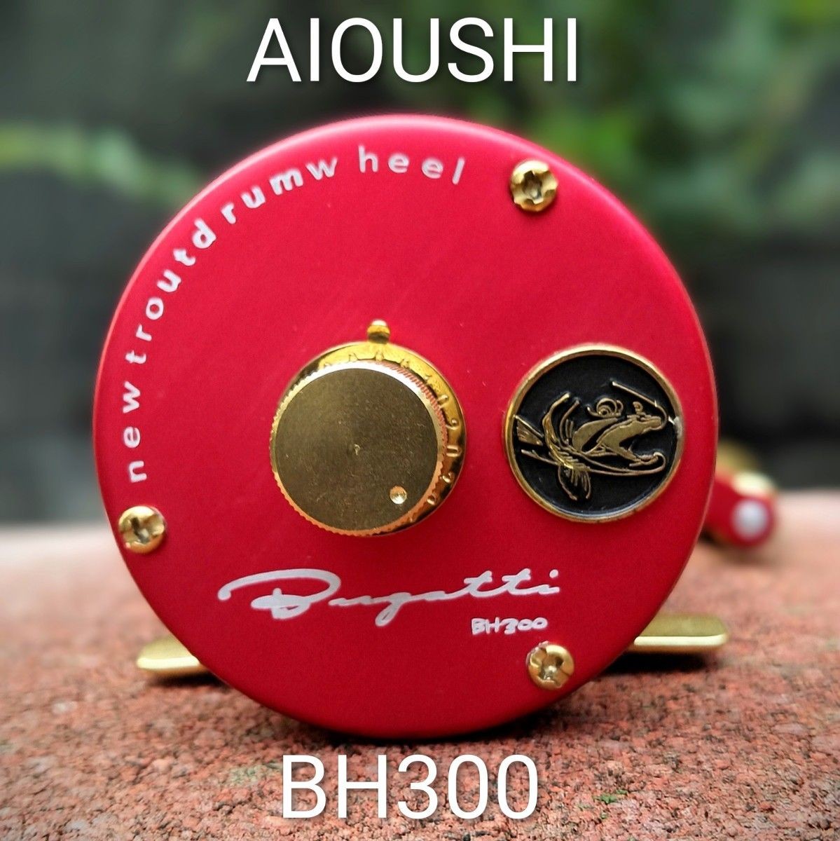 [Mint] AIOUSHI BH300 Round Baitcasting Reel Left-Handed Red/Gold 5:1 From JAPAN