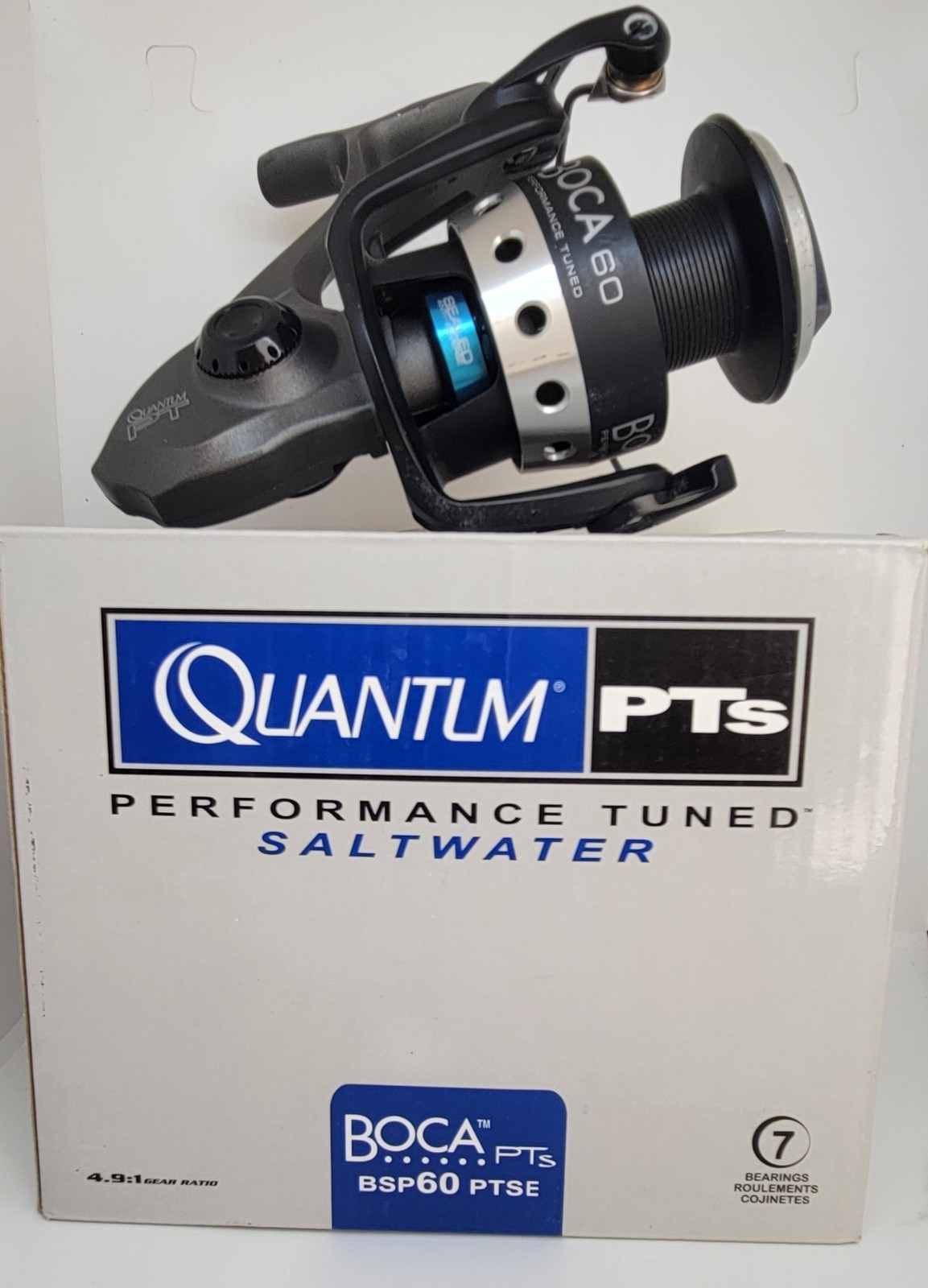 Quantum Boca 60 BSP60PTSE 7 Bearings 🔥AMBIDEXTROUS🔥 Spinning Reel Pre-owned🔥