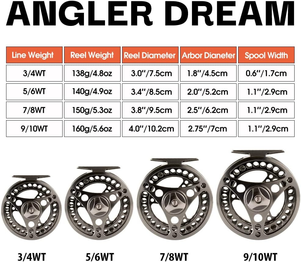 EX-ALC CNC Machined Large Arbor Fly Reel 3/4 to 9/10WT – Silver/Gunsmoke