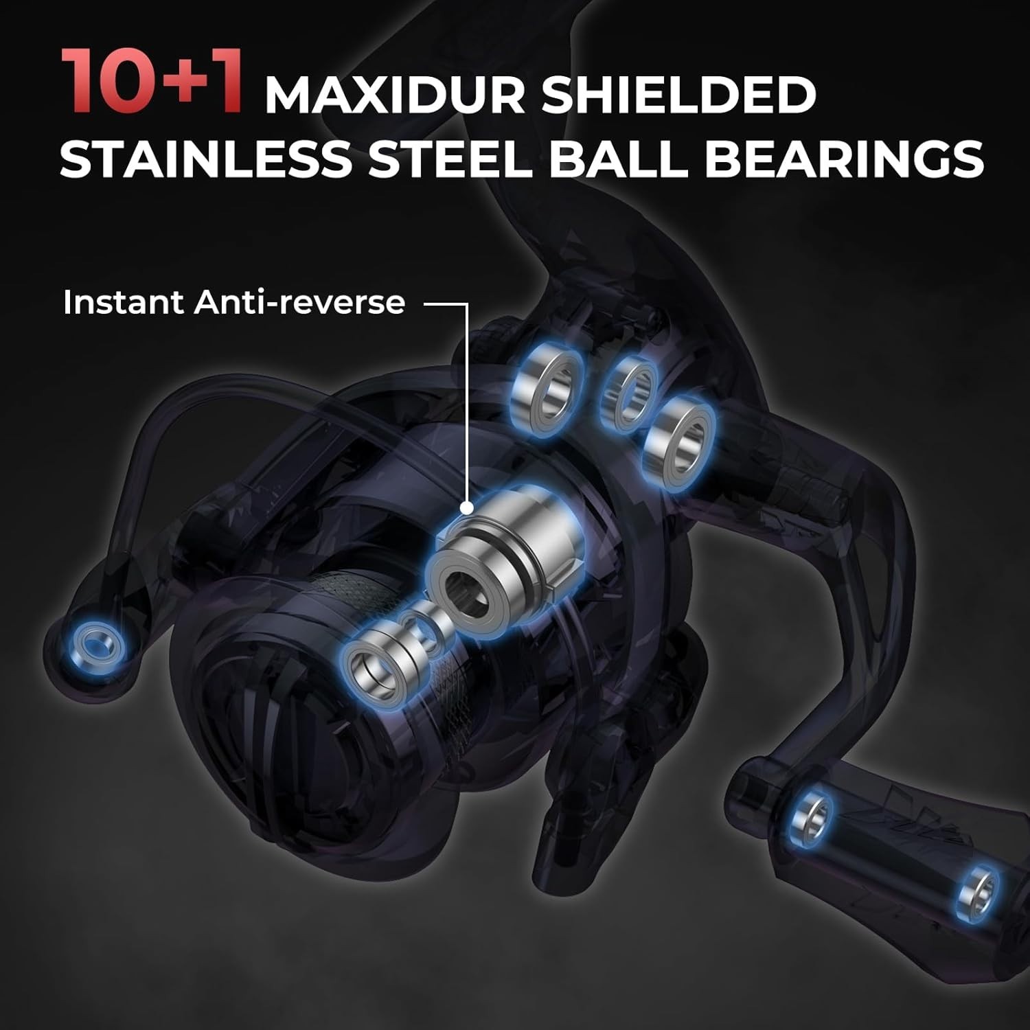 Lightweight Sharky III Fishing Reel – 10+1 Bearings, 5.2:1 Gear Ratio, Durable