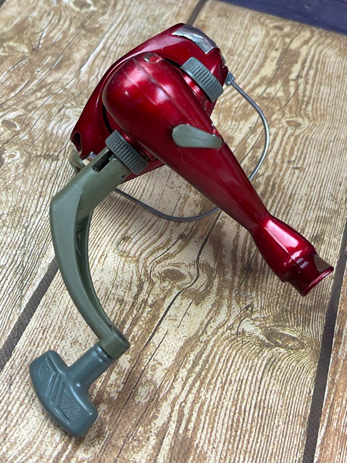 Vintage Red Zebco Sling Shot Open Face Spinning Casting Fishing Reel .