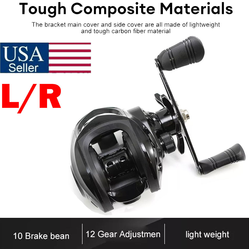 Fishing Baitcasting Reel 18+1BB 7.2:1 Gear Ratio Salt/Freshwater R/L Handle HOT