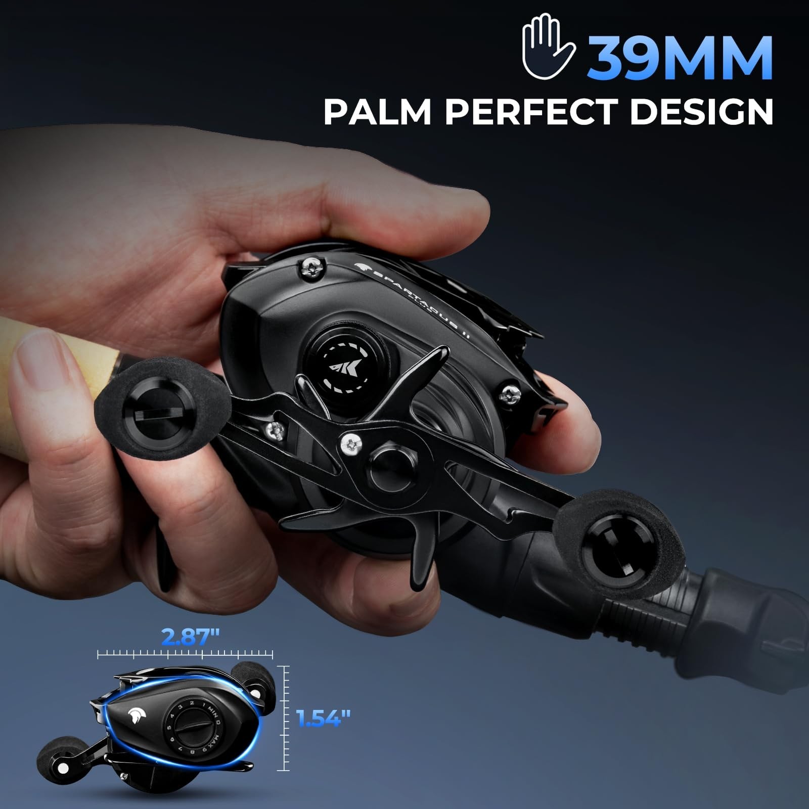 High-Speed Baitcasting Reel, 8.0:1 Gear Ratio, Dual Balance Braking, Ultralight