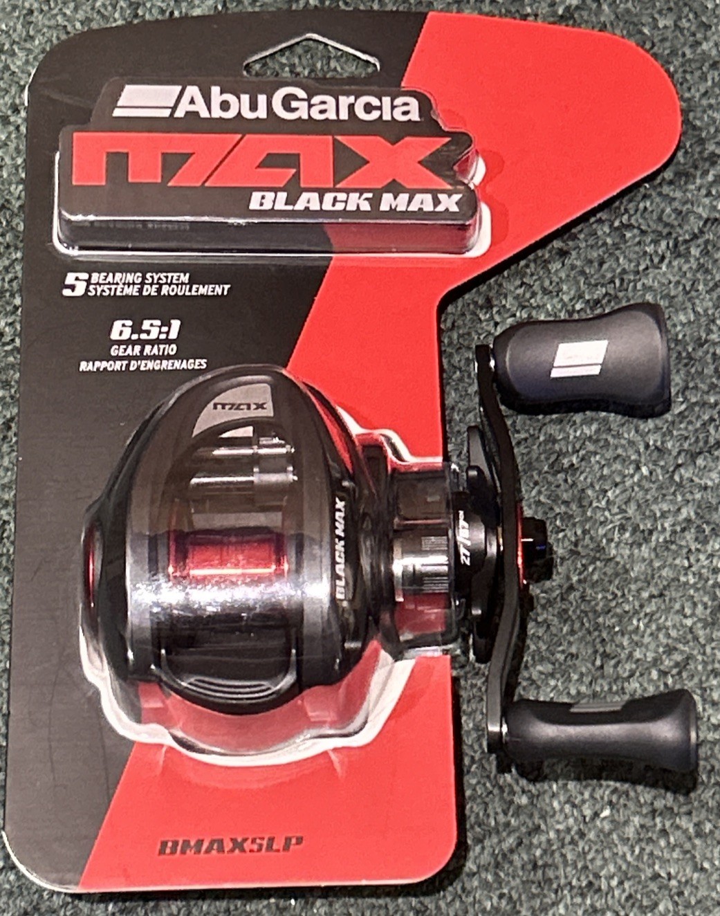 ABU GARCIA MAX BLACK MAX REEL 6.5:1 GEAR RATIO 5 BEARING SYSTEM REEL BMAX5LP NEW