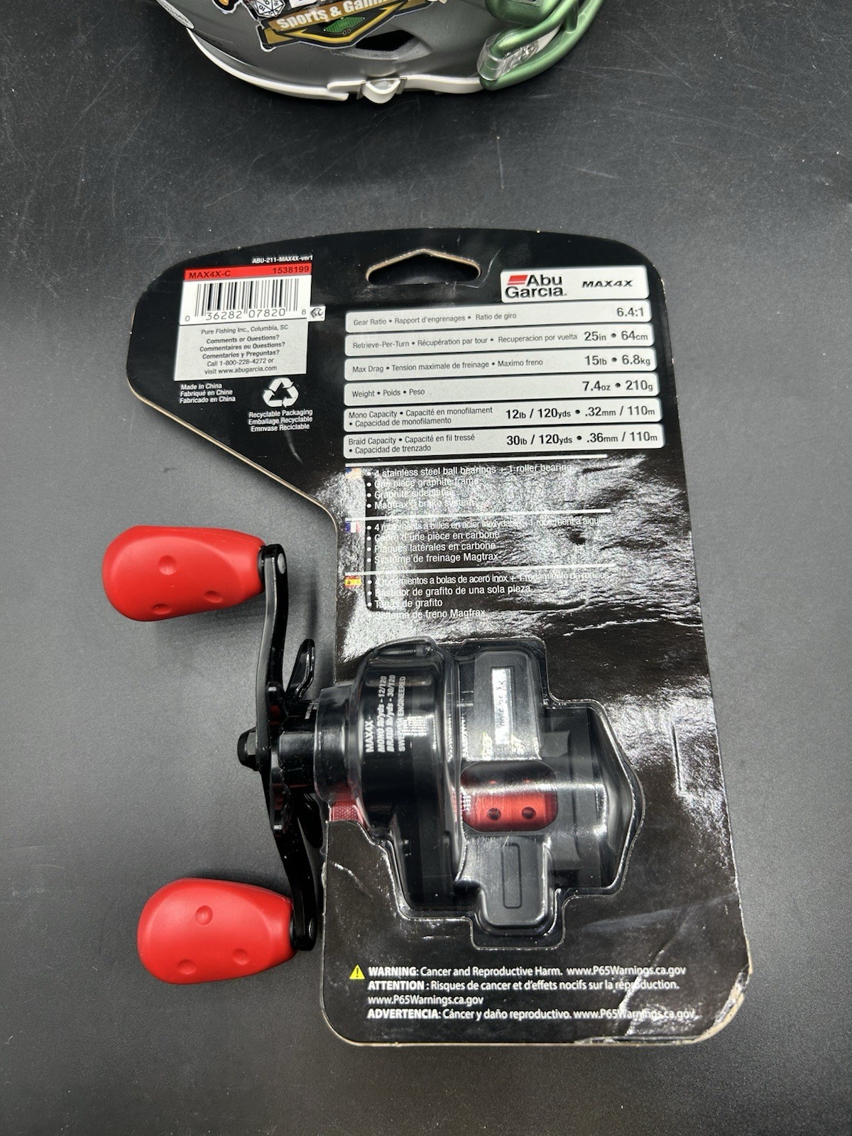 Abu Garcia MAX 4X Reel, 6.4:1, 5 Bearing Black/Red Right Handed (CBMH)