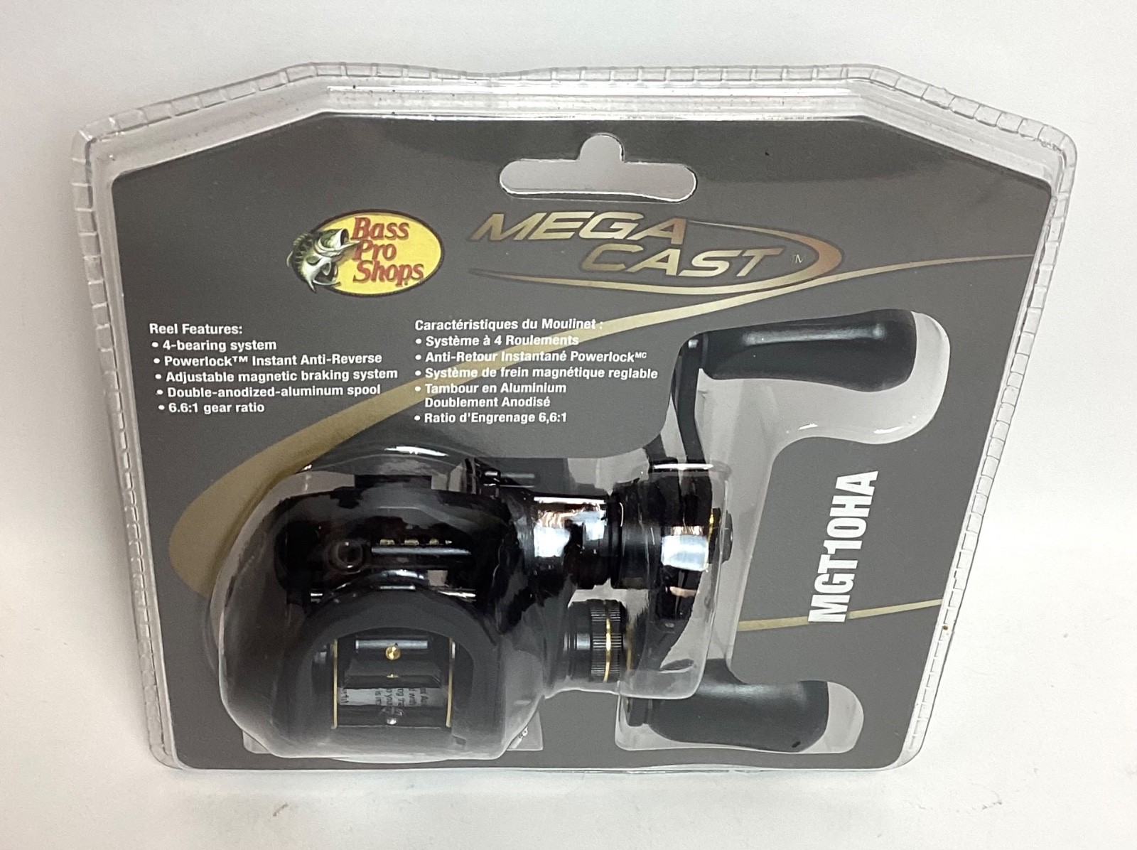 New In Box BASS PRO SHOPS Baitcaster Reel MGT10HA 6.75″ x 6.75″ Inches