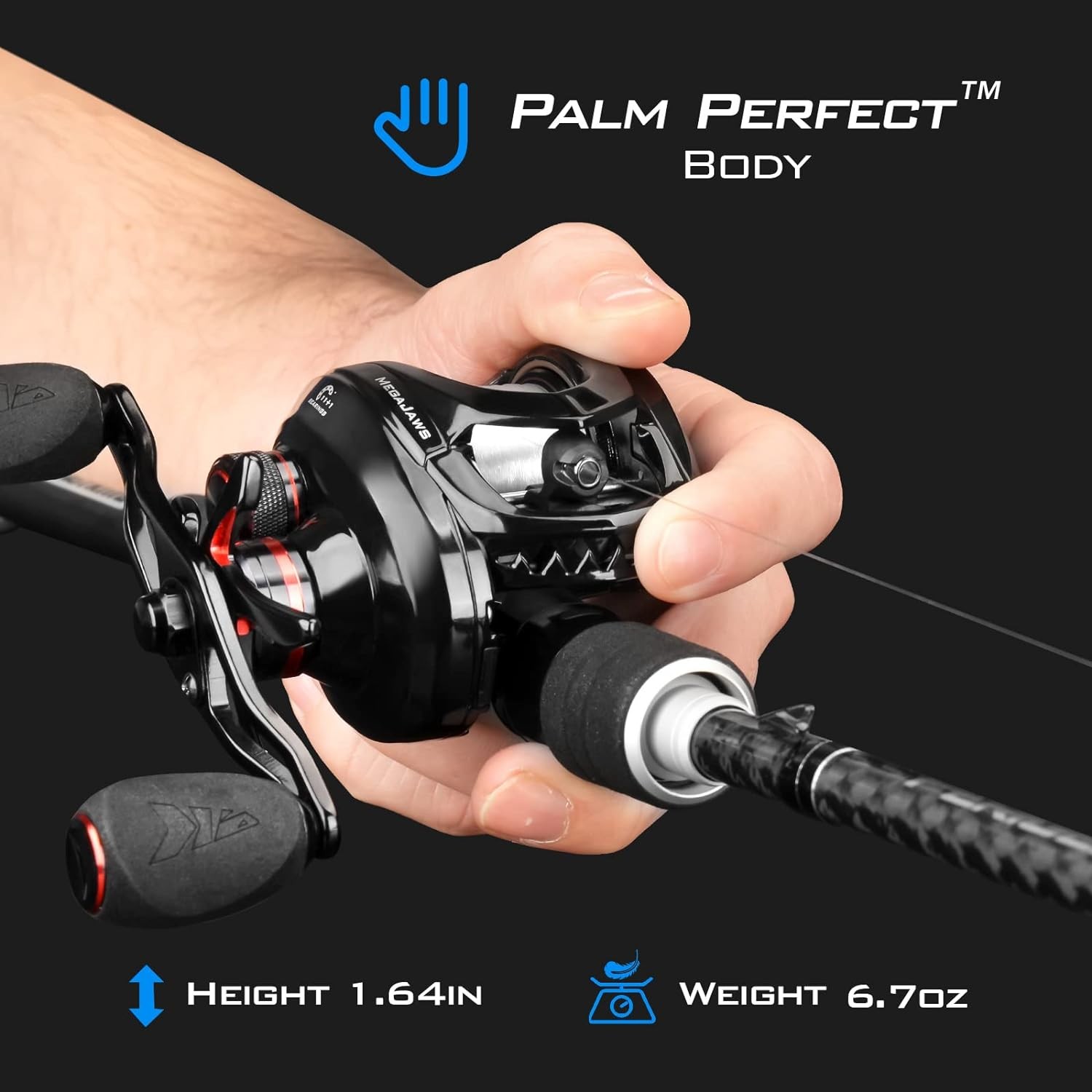 Elite Baitcasting Fishing Reel, New AutoMag Dual Braking System, Only 6.7oz, 17.