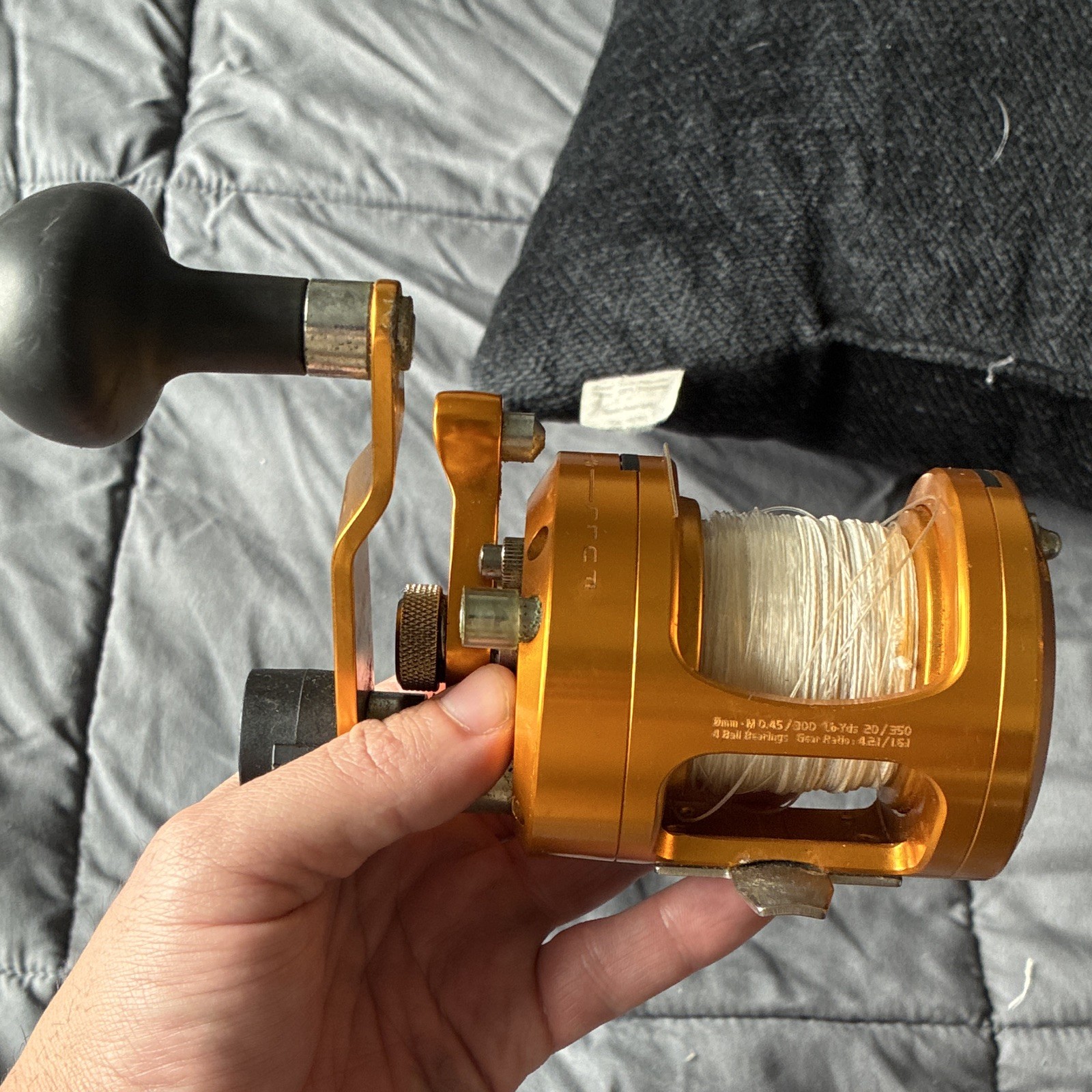 OMOTO Poseidon 812-15 Gold Saltwater Conventional Reel 10 Ball Bearings Lever D…