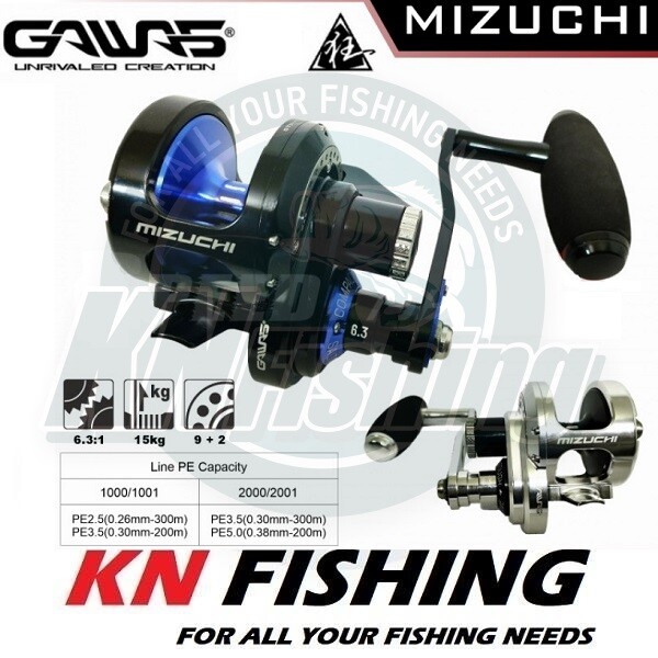GAWAS MIZUCHI 1001HG High Gear Conventional Boat Jigging Reel Left Hand