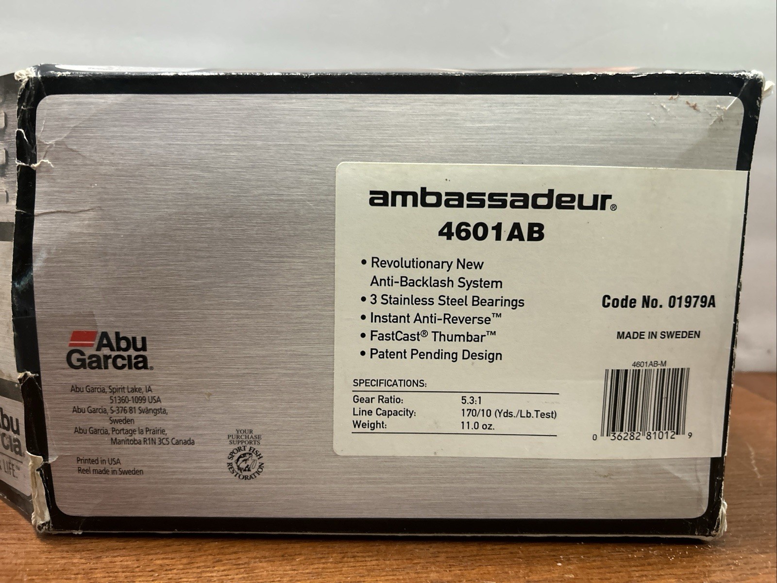 Abu Garcia Ambassadeur 4600AB w/Stainless Steel Mug and VHS Tape New