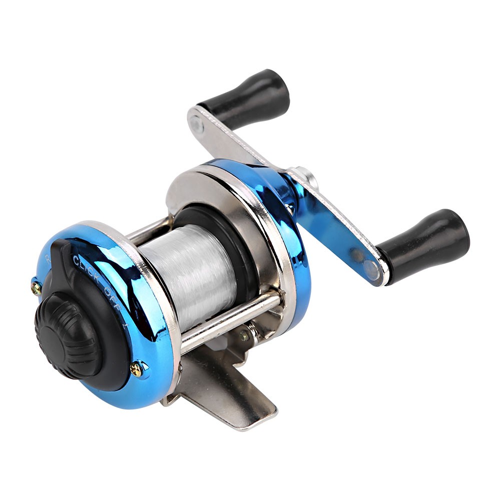 Portable Winter Ice Fishing Reel Wheel With Wire Outdoor Casting Tackle(Blue)