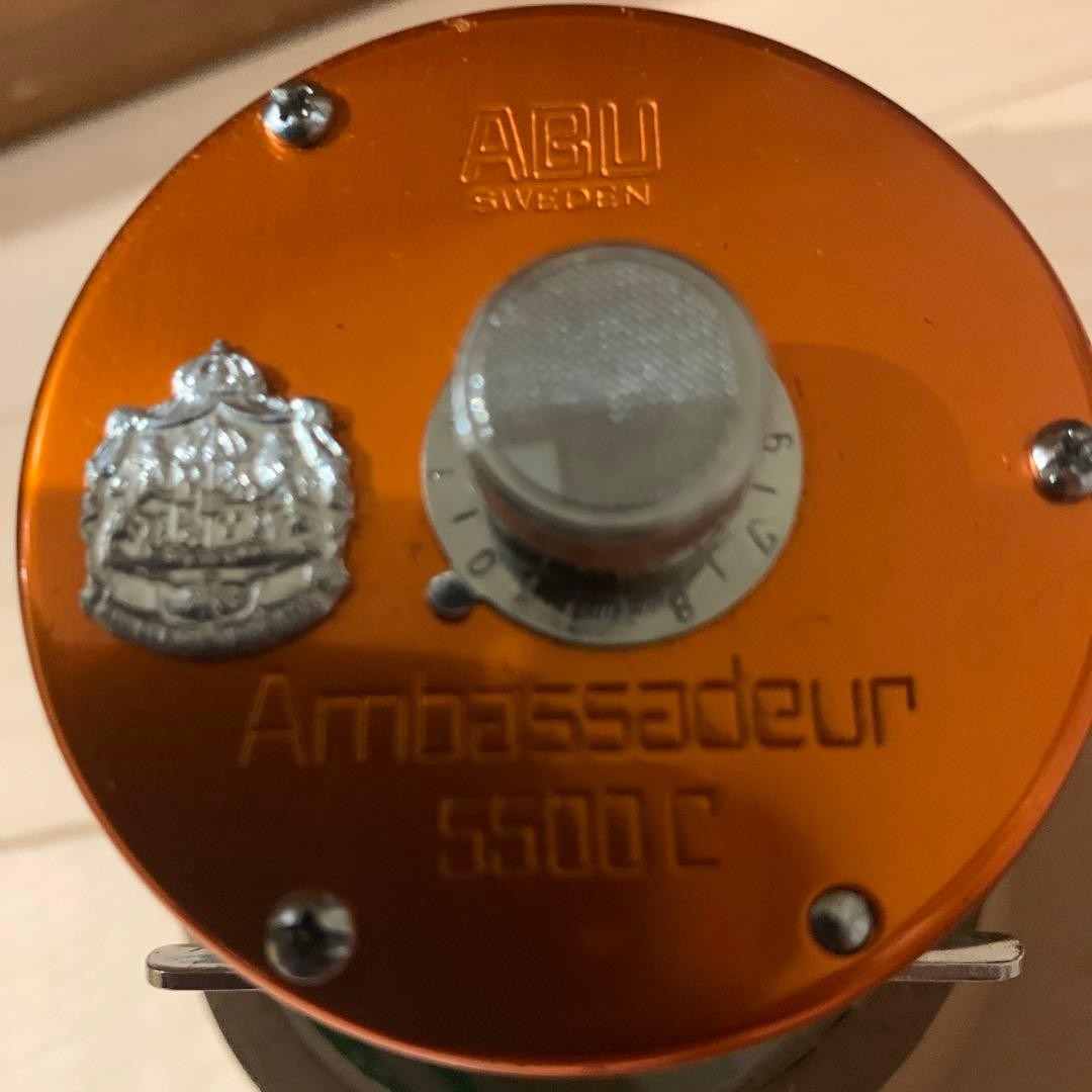 Abu Ambassadeur 5500 C Fishing Reel Sunset Orange Tested Working
